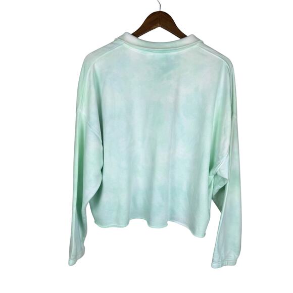 Quicksilver NWT Tie Dye Long Sleeve Logo Collared Quarter Zip Cropped Pullover - Picture 9 of 13